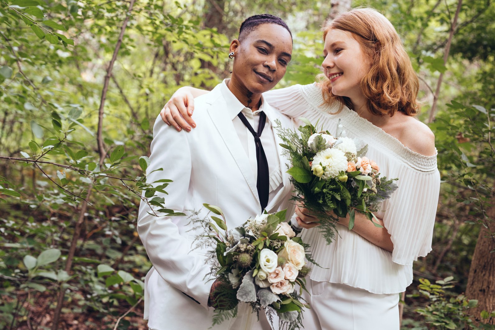 Married LGBTQ Couple in the Woods